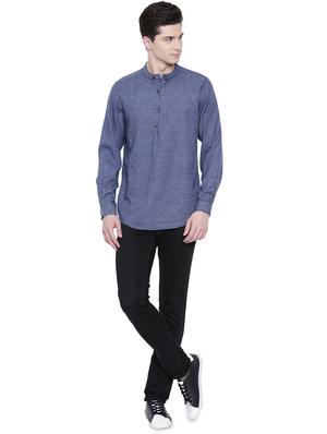 blue checkered short kurtas - 16176071 - Standard Image - 4