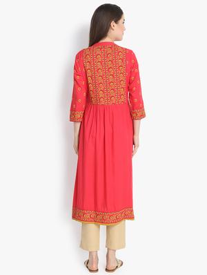 kalamkari print flared kurta - 16177212 - Standard Image - 3