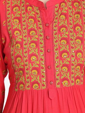 kalamkari print flared kurta - 16177212 - Standard Image - 4