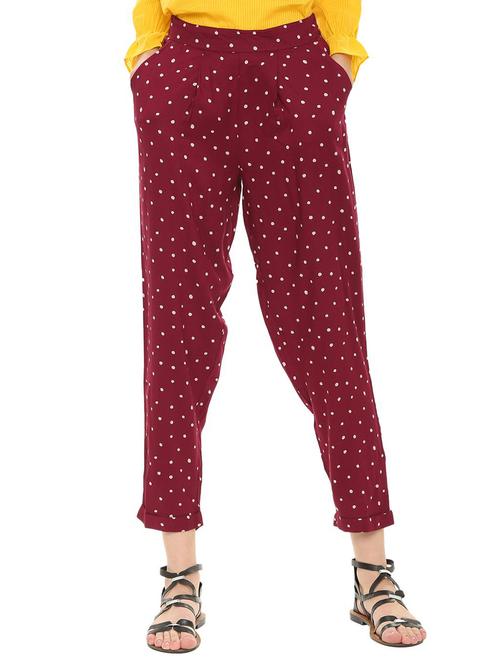 turn up hem polka dots trousers - 16178150 - Standard Image - 1