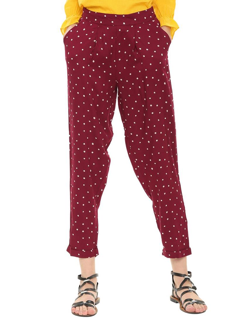 turn up hem polka dots trousers - 16178150 - Zoom Image - 1