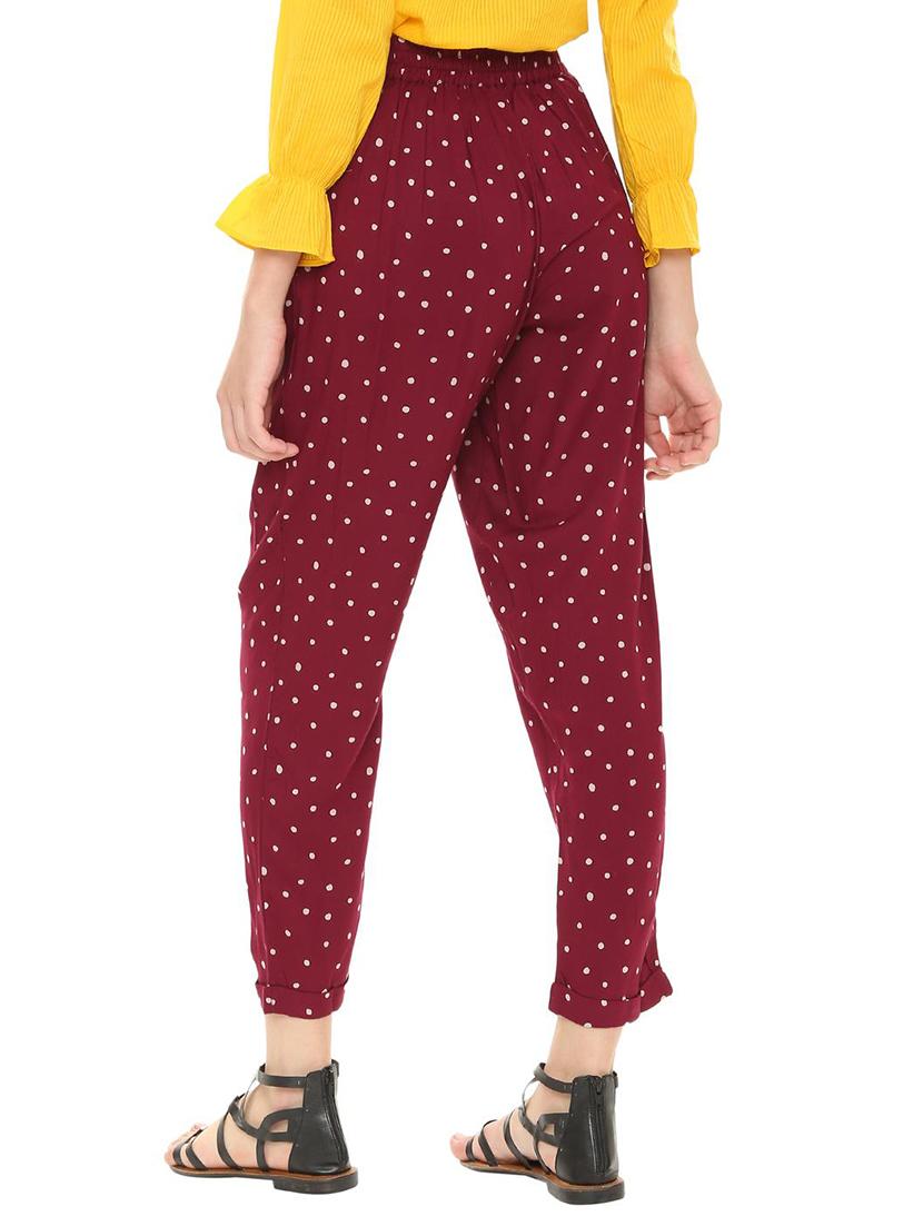 turn up hem polka dots trousers - 16178150 - Zoom Image - 2