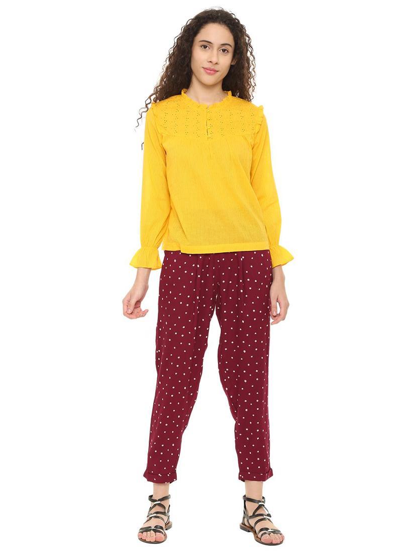 turn up hem polka dots trousers - 16178150 - Zoom Image - 3