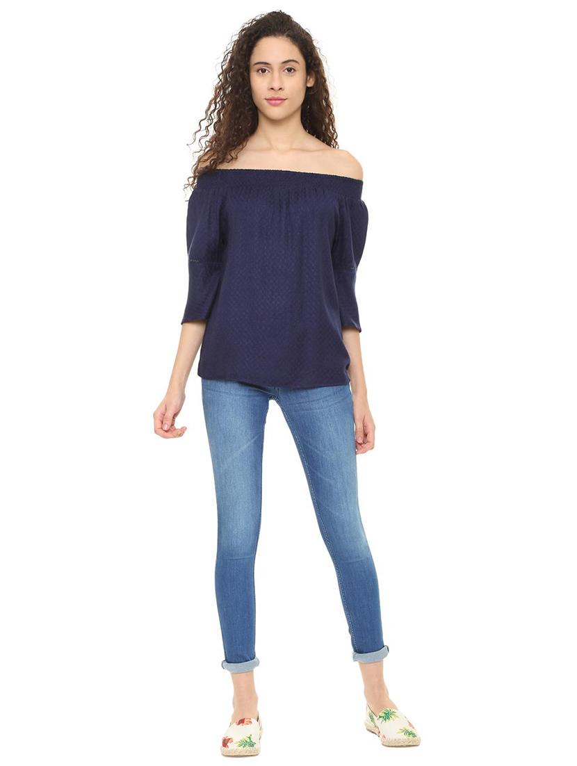 off shoulder solid top - 16178198 - Zoom Image - 3