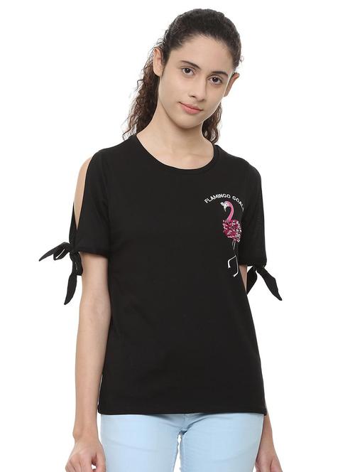 slit sleeved printed top - 16178225 - Standard Image - 1