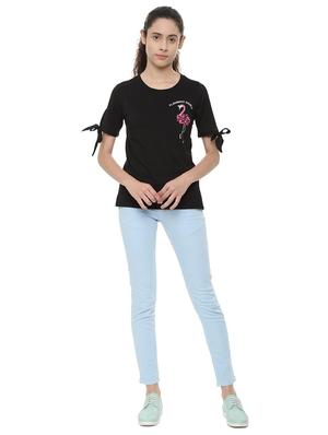 slit sleeved printed top - 16178225 - Standard Image - 3