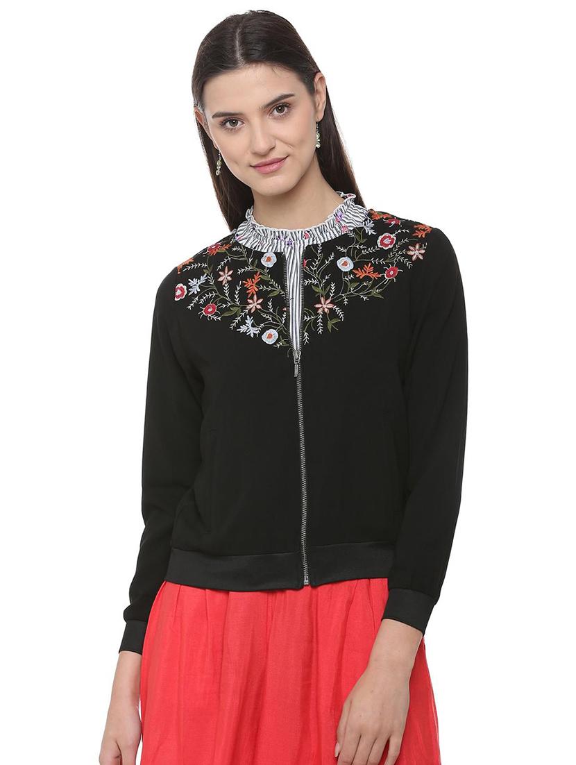 embroidered zip up jacket - 16178260 - Zoom Image - 1