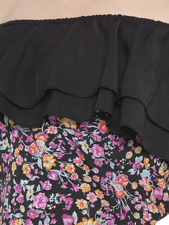 ruffled off shoulder floral crop top - 16178367 - Zoom Image - 5