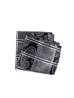 black silk tie and pocket square combo - 16178621 - Standard Image - 3
