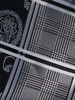 black silk tie and pocket square combo - 16178621 - Standard Image - 4