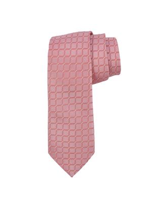 pink polyester tie and pocket square combo - 16178661 - Standard Image - 2