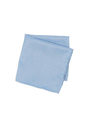 blue polyester tie and pocket square combo - 16178662 - Standard Image - 3