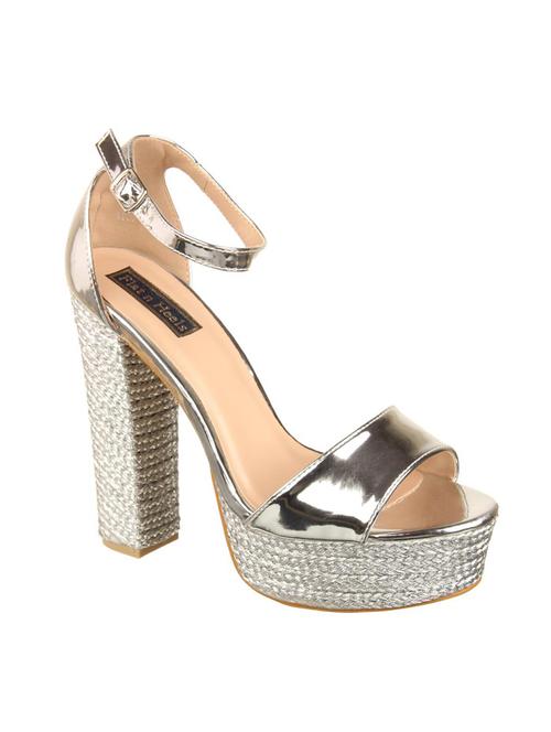 silver platforms sandals - 16179091 - Standard Image - 1