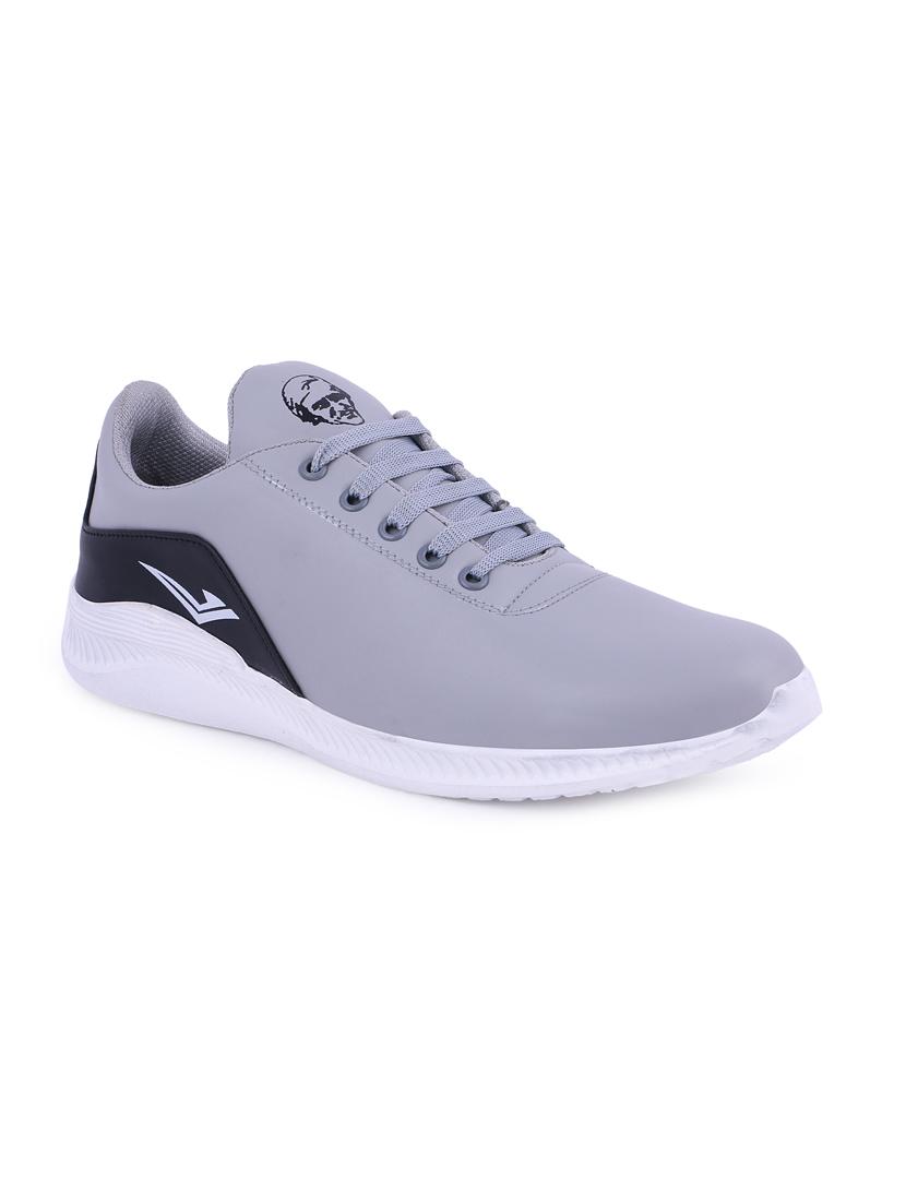 grey leatherette lace up sport shoes - 16179125 - Zoom Image - 1