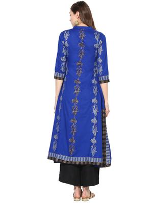block printed a-line kurta - 16179281 - Standard Image - 3