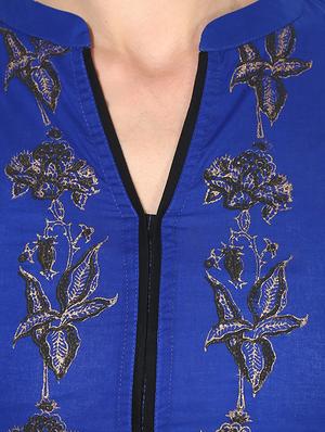 block printed a-line kurta - 16179281 - Standard Image - 4