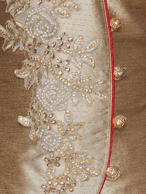 gold satin lehnga choli - 16180155 - Standard Image - 4