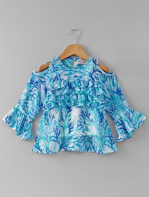 blue georgette top - 16180844 - Standard Image - 1