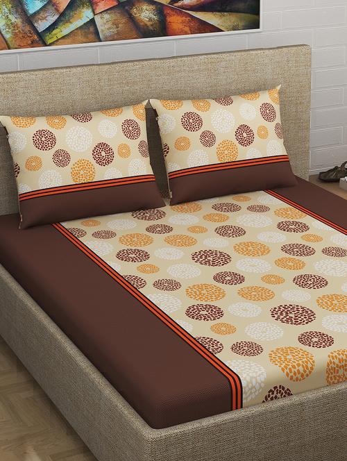 100% Cotton 180TC King Size Bedsheet with 2 Pillow Covers - 16182399 - Very Small Image - 1