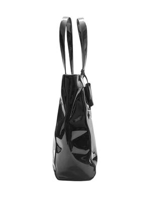 black leatherette (pu) regular handbag - 16183821 - Standard Image - 4
