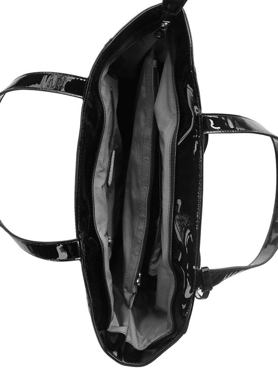 black leatherette (pu) regular handbag - 16183821 - Zoom Image - 3