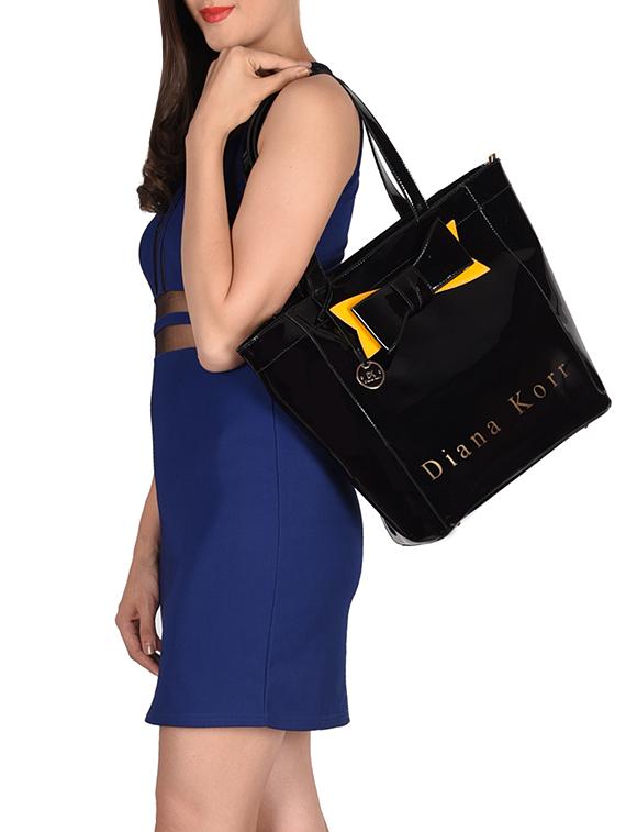 black leatherette (pu) regular handbag - 16183821 - Zoom Image - 5