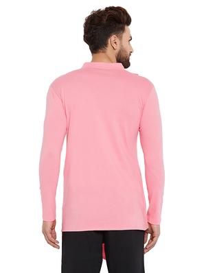 pink solid asymmetric kurta - 16184017 - Standard Image - 3