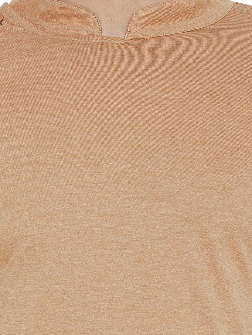 beige cotton asymmetric kurta - 16184131 - Zoom Image - 5