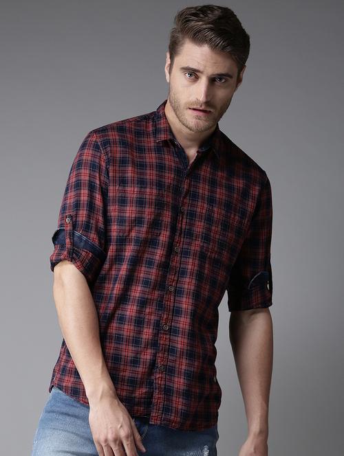 red checkered casual shirt - 16184267 - Standard Image - 1