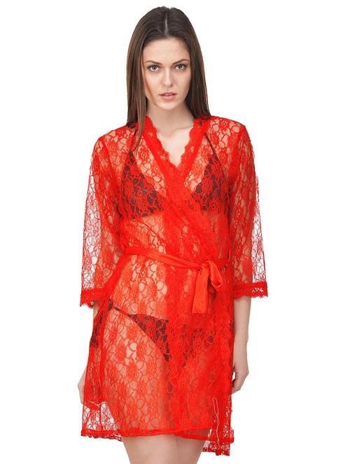 floral laced sleepwear robe - 16184665 - Very Small Image - 1