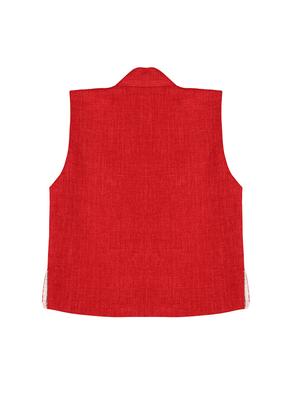 red jute waistcoat - 16184673 - Standard Image - 2