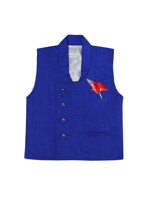 blue jute waistcoat - 16184674 - Standard Image - 1