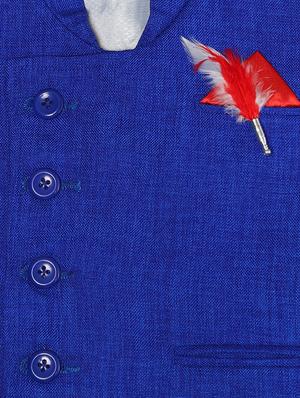 blue jute waistcoat - 16184674 - Standard Image - 3