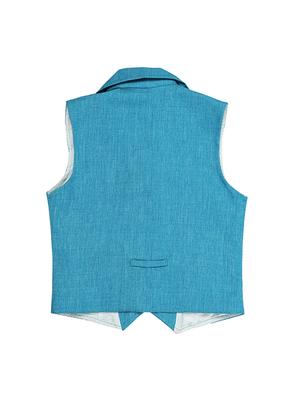blue jute waistcoats jackets - 16184677 - Standard Image - 2