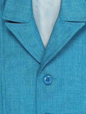 blue jute waistcoats jackets - 16184677 - Standard Image - 3