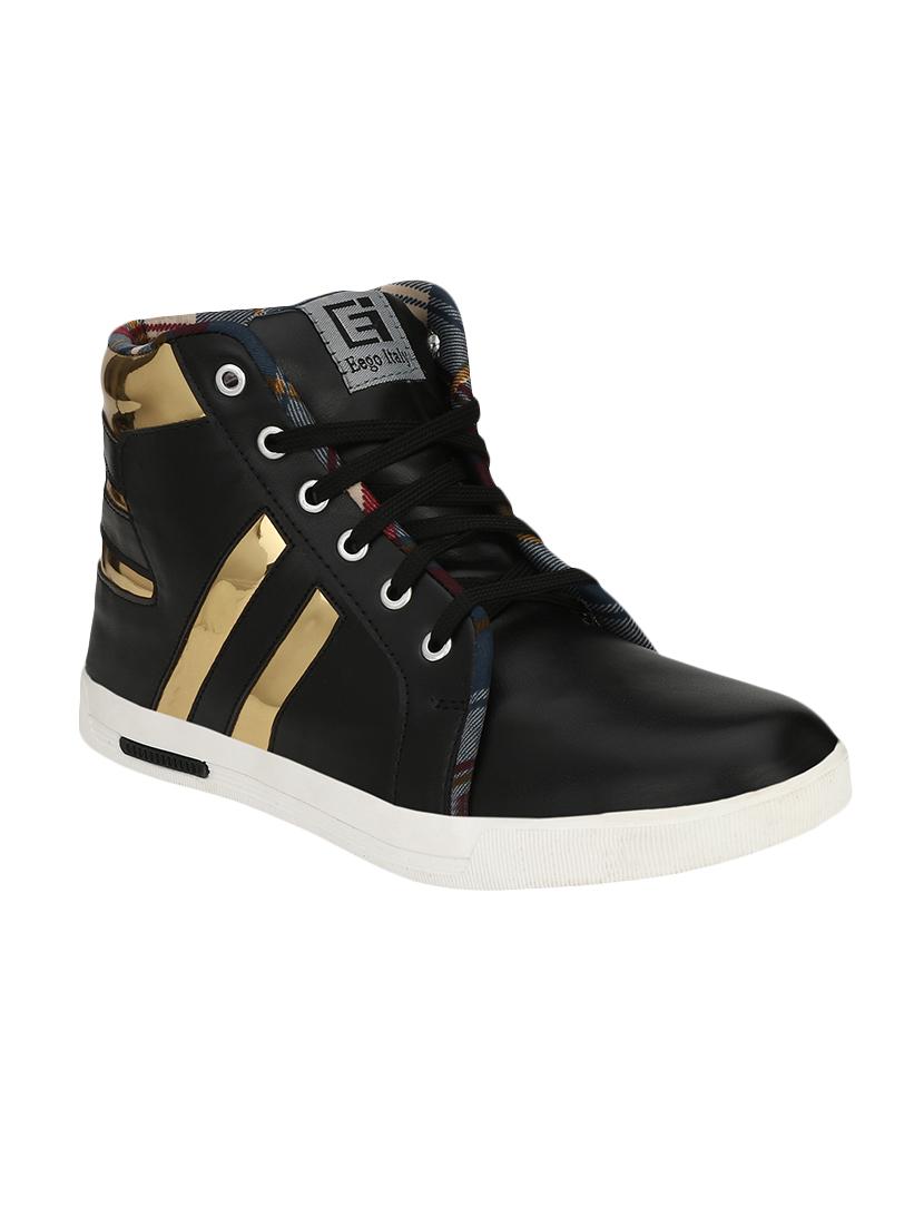 black leatherette lace up sneakers - 16185340 - Zoom Image - 1