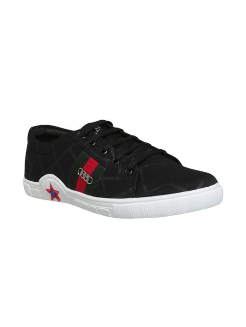 black canvas lace up sneakers - 16185351 - Standard Image - 1