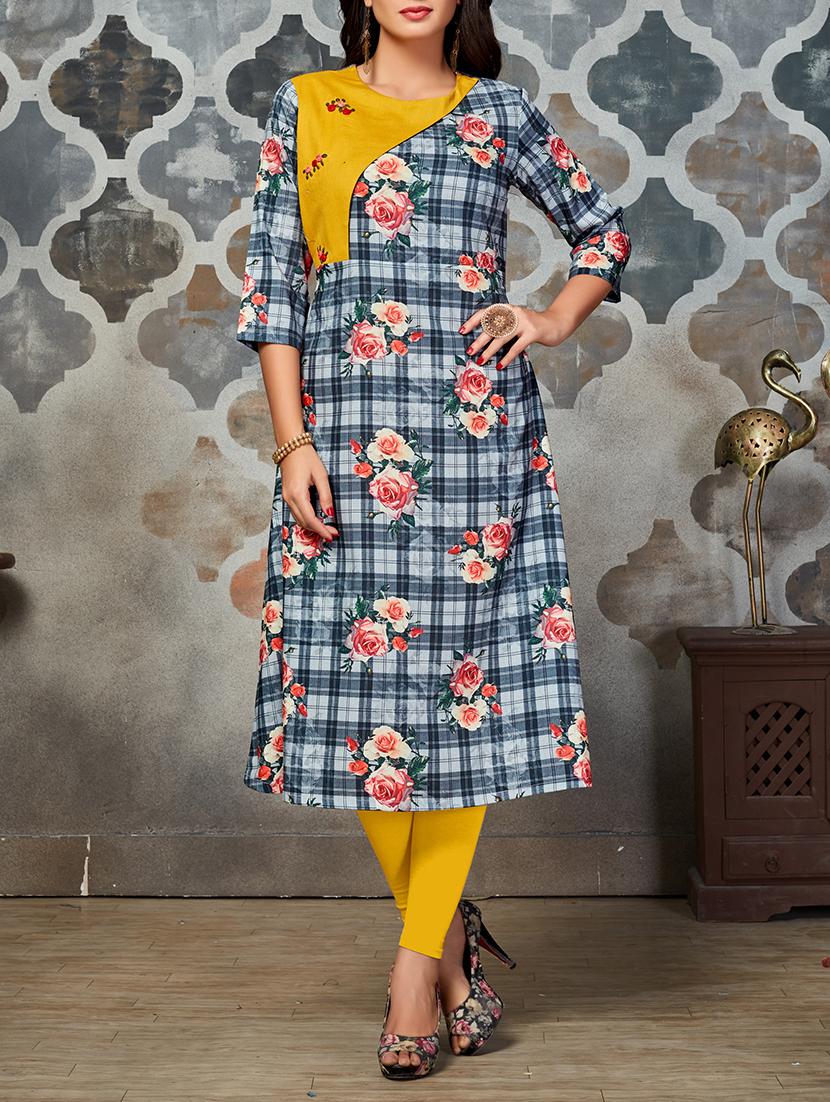 floral a-line kurta - 16185711 - Zoom Image - 1