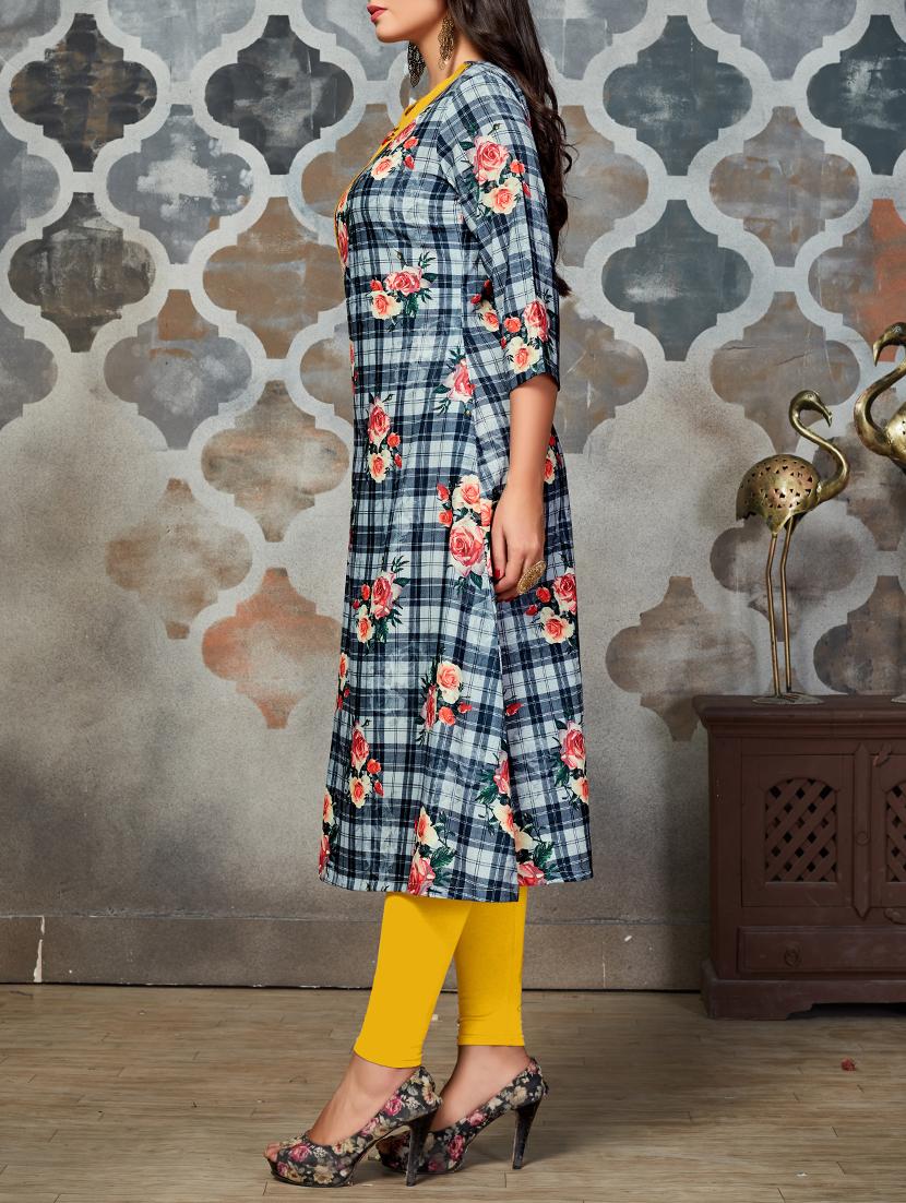 floral a-line kurta - 16185711 - Zoom Image - 2
