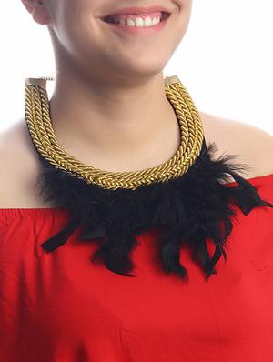 black metal statement necklace - 16185771 - Standard Image - 3