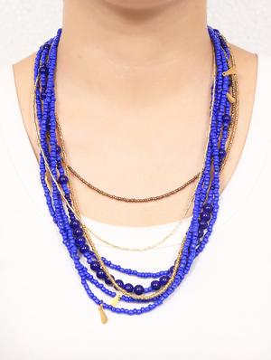 blue crystal statement necklace - 16185783 - Standard Image - 3