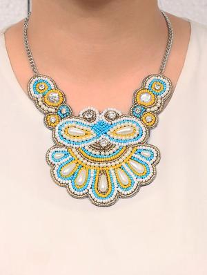multi colored crystal statement necklace - 16185786 - Standard Image - 3