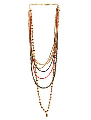 multi colored metal statement necklace - 16185806 - Standard Image - 2