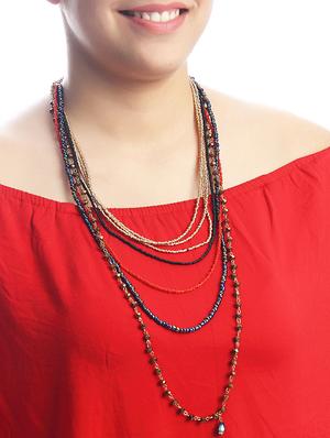 multi colored metal statement necklace - 16185806 - Standard Image - 3