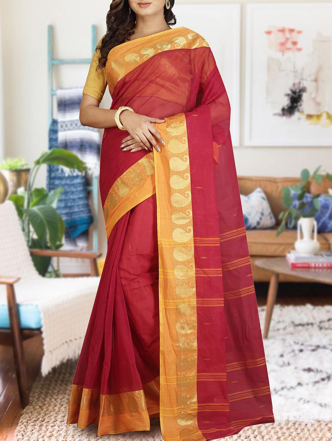 Paisley tant saree - 16186125 - Zoom Image - 1