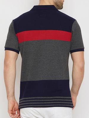 grey striped polo t-shirt - 16186189 - Standard Image - 3