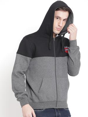 grey fleece color block sweatshirt - 16186241 - Standard Image - 2