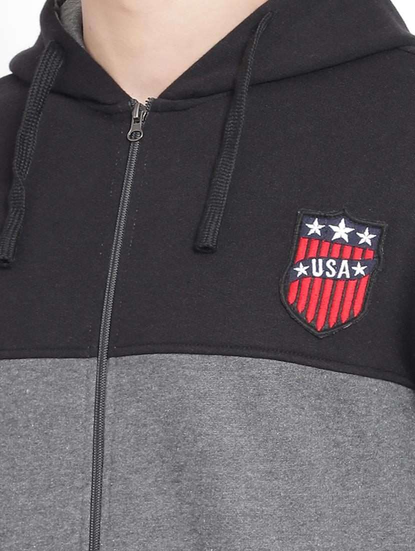 grey fleece color block sweatshirt - 16186241 - Zoom Image - 4