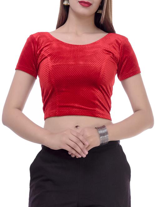 red velvet solid blouse - 16186805 - Standard Image - 1
