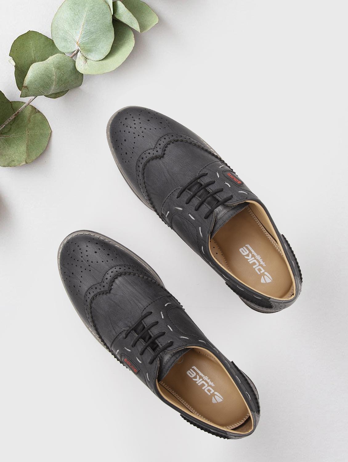 black leatherette lace up shoes - 16187051 - Zoom Image - 1